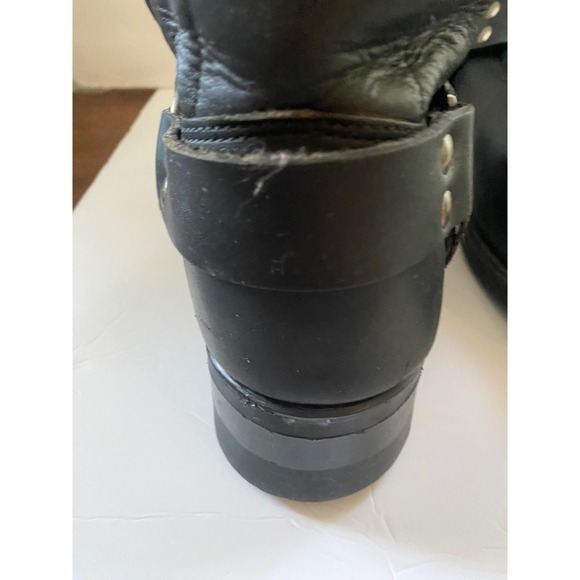 VTG Harley-Davidson Mens Black Leather Harness Biker Boots Square Toe  Sz 10.5 main image 6